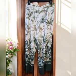 Safari Animal Print Jungle Cheeta Tropical Wide Leg Palazzo Pants Sz 8